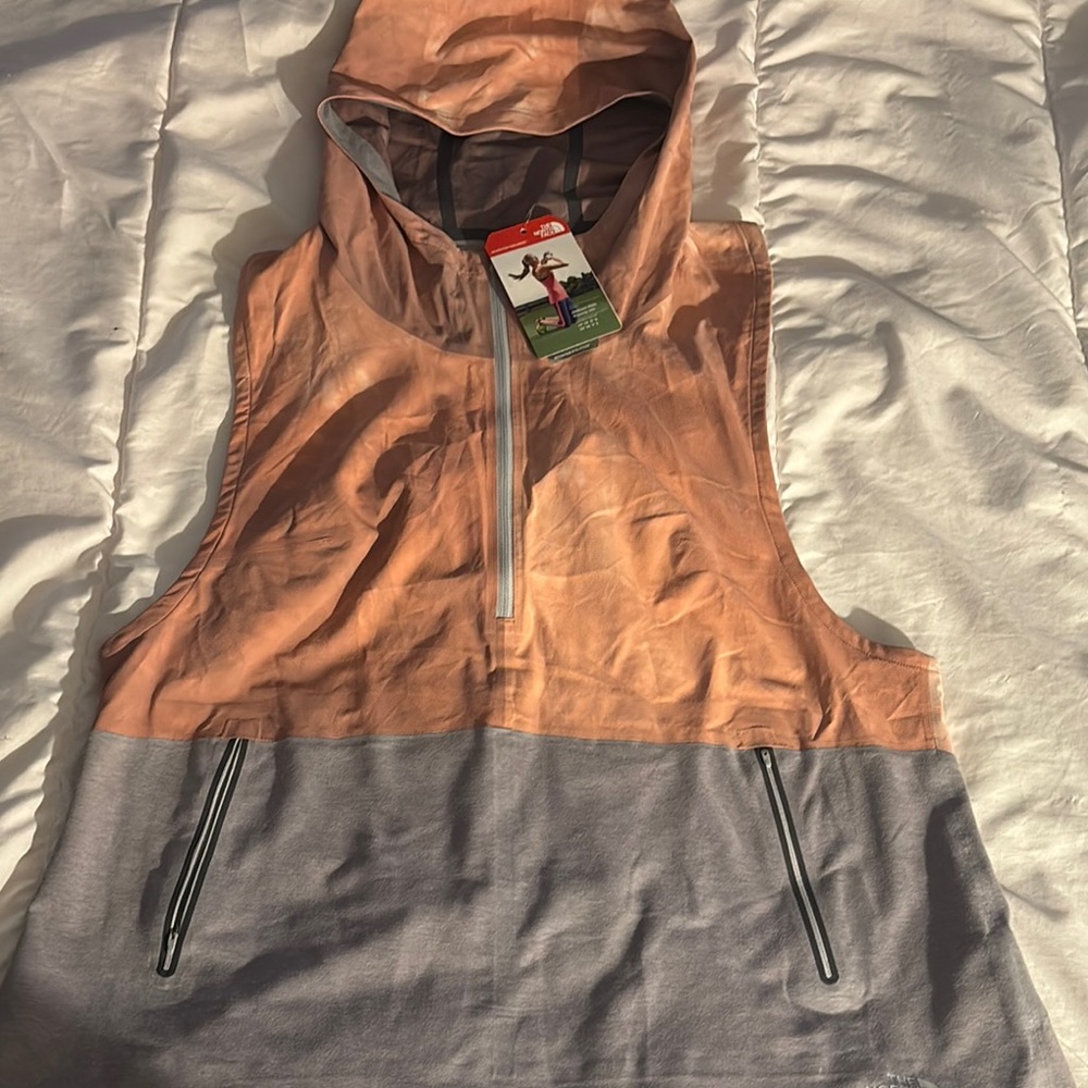 The North Face metro vest Two-Tone Hooded Vest Zipper Pockets women’s XL